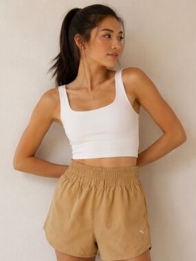 JoyLab Athletic Running Shorts Small Camel Tan Lightweight Activewear